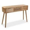 Consolle 3 Cassetti In Rattan E Legno