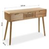 Consolle 3 Cassetti In Rattan E Legno