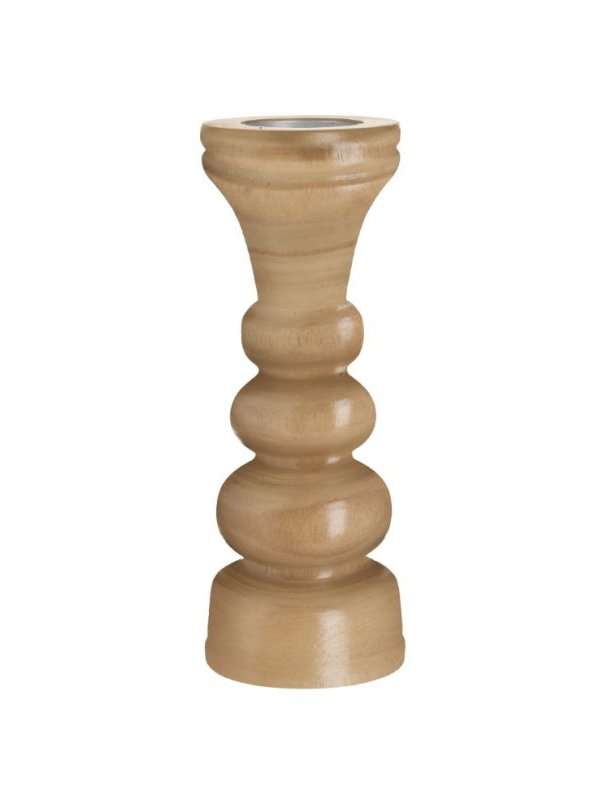 Portacandela In Legno Naturale H33