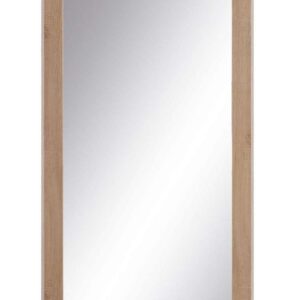 Specchio Grande da Parete Legno Naturale con Bordo Bianco