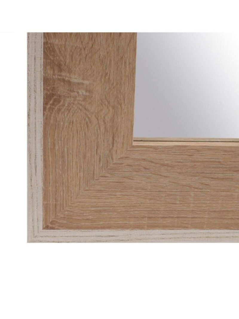 Specchio Grande Da Parete Legno Naturale Con Bordo Bianco