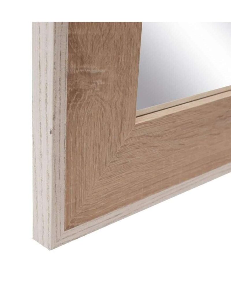 Specchio Grande Da Parete Legno Naturale Con Bordo Bianco