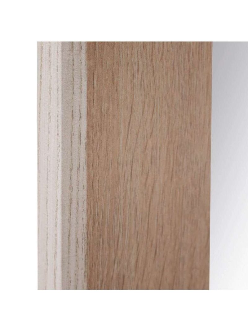 Specchio Grande Da Parete Legno Naturale Con Bordo Bianco