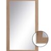 Specchio Grande Da Parete Legno Naturale Con Bordo Bianco