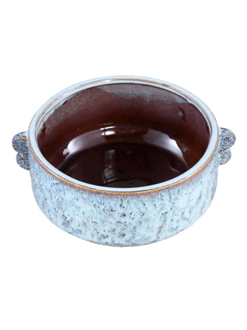Vaso Shay Blue In Ceramica Smaltato Con Manici