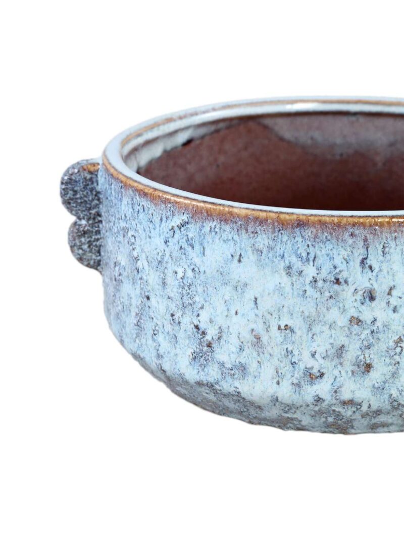 Vaso Shay Blue In Ceramica Smaltato Con Manici