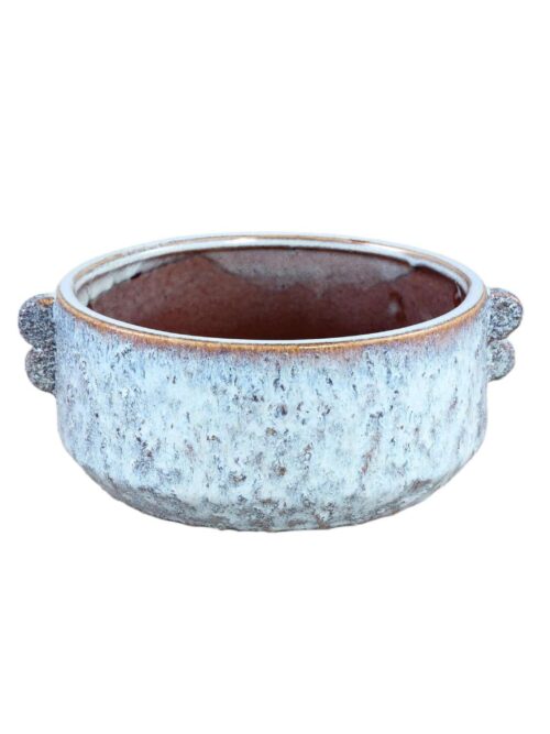 Vaso Shay Blue in Ceramica Smaltato con Manici