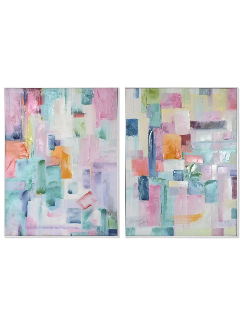 Quadro Astratto Su Tela Colori Pastello 90X120