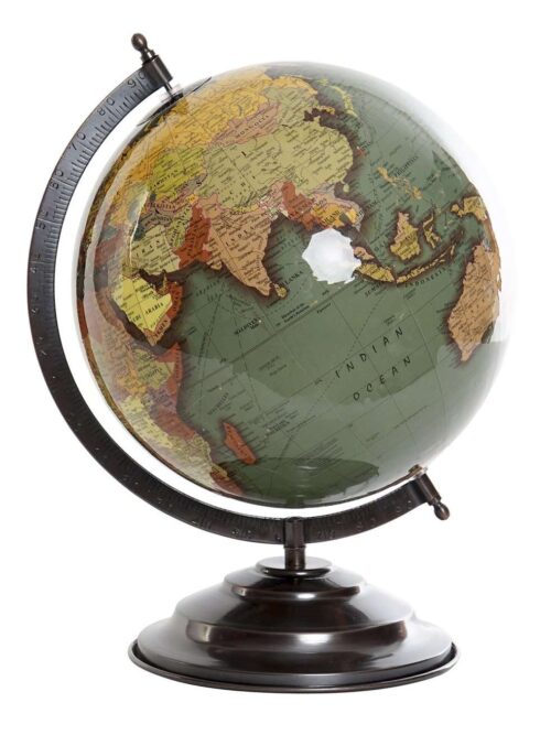 Mappamondo in Plastica e Metallo Verde