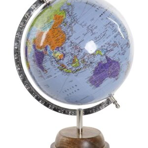 Mappamondo in Plastica e Metallo Celeste