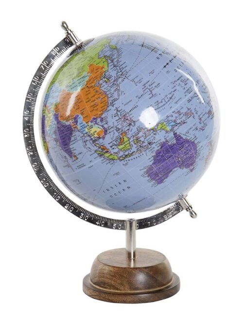 Mappamondo in Plastica e Metallo Celeste