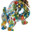 Decorazione In Resina Cane Bulldog Multicolor Con Testa Dorata