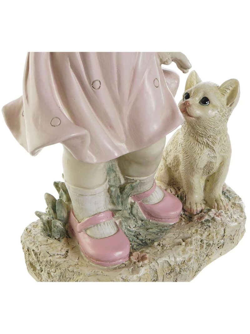 Decorazione In Resina Bimbo Con Cane E Bimba Con Gatto