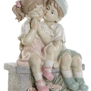 Decorazione in Resina Bimbi Affettuosi sulla Panchina