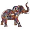 Decorazione In Resina Elefante Multicolore