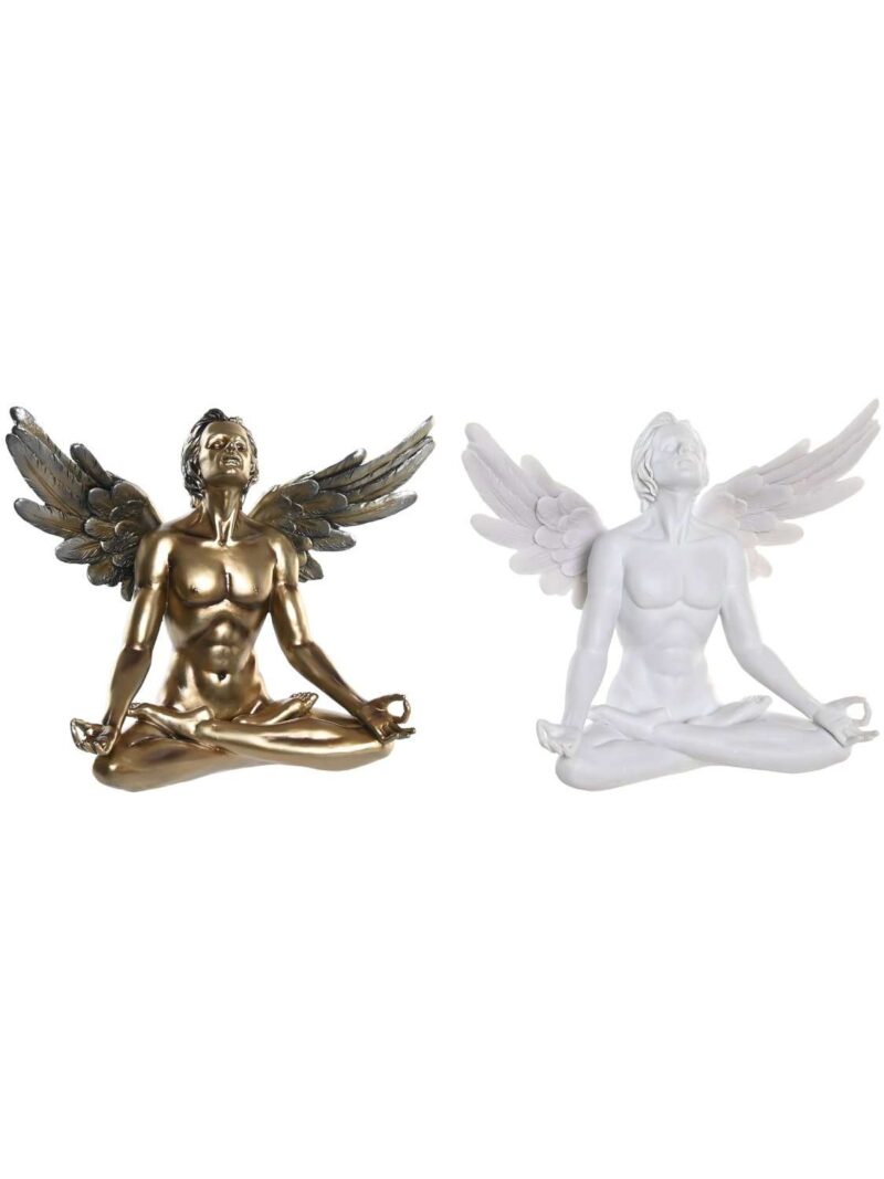 Decorazione In Resina Di Angelo Yogin Seduto