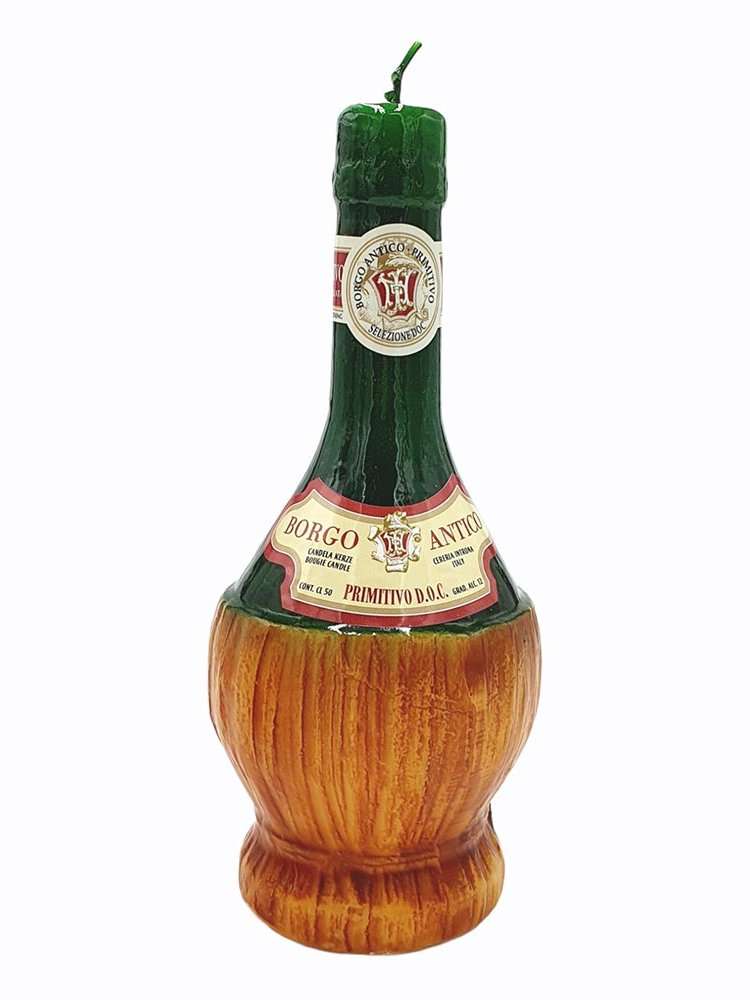 Candela A Forma Di Fiaschetto Di Vino Verde