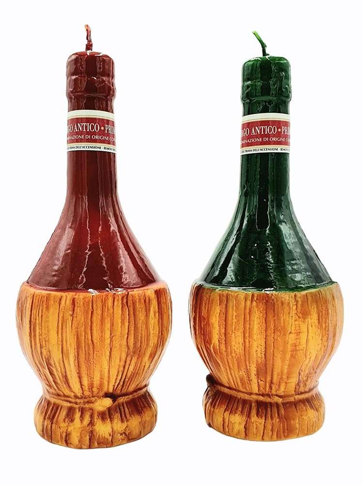 Candela A Forma Di Fiaschetto Di Vino