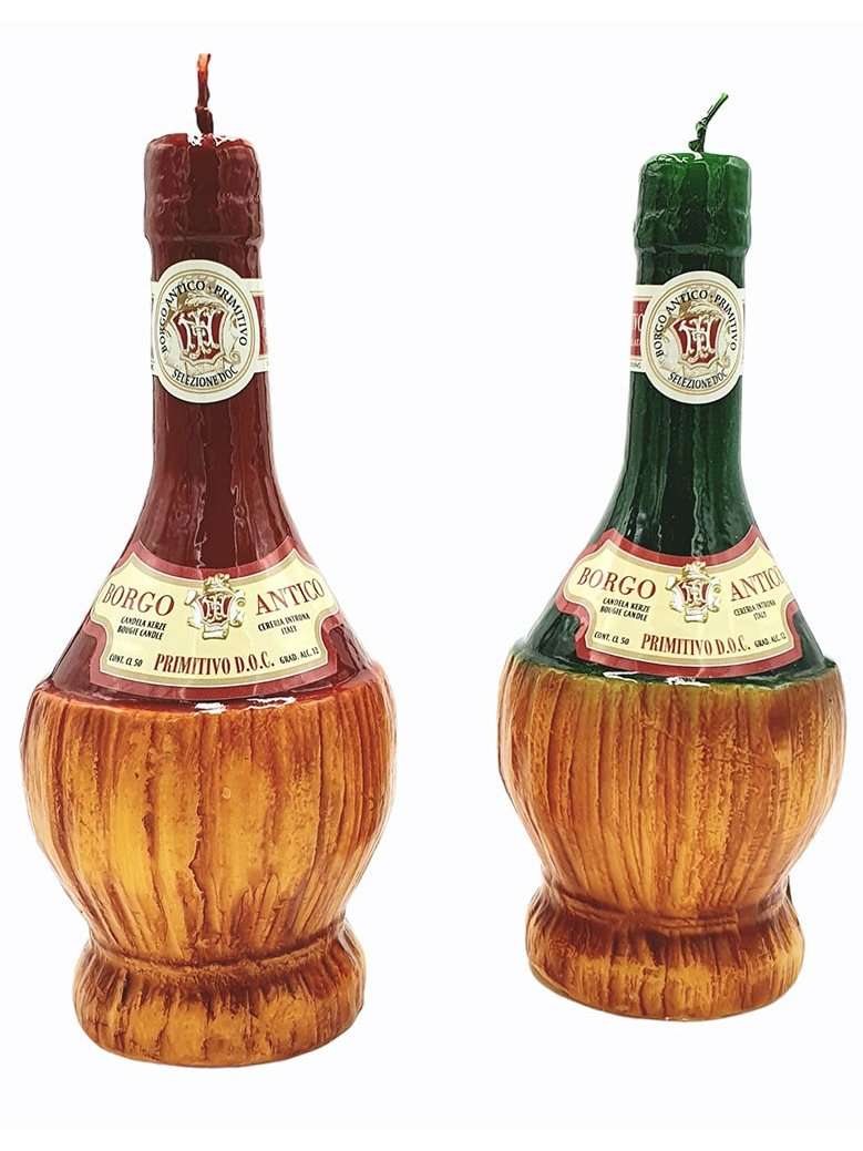 Candela A Forma Di Fiaschetto Di Vino