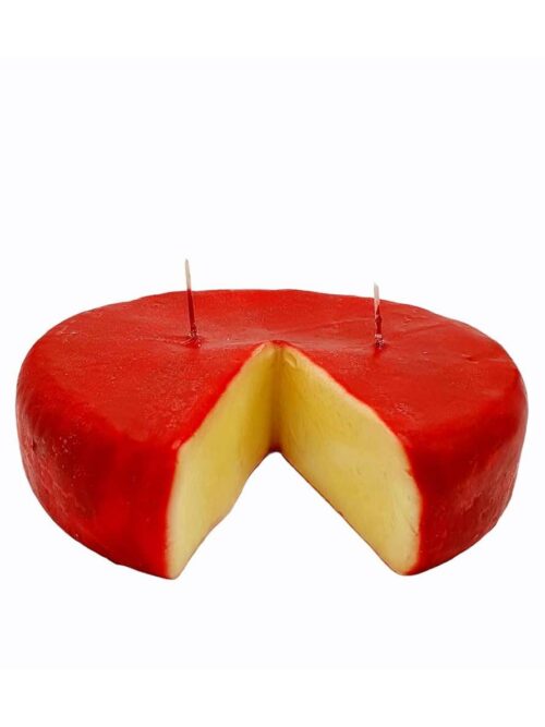 Candela a Forma di Formaggio Buccia Rossa