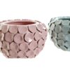 Vaso In Gres Porcellana Con Rilievi Applicati