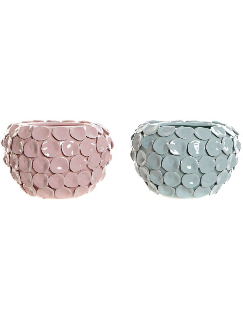 Vaso In Gres Porcellana Con Rilievi Applicati