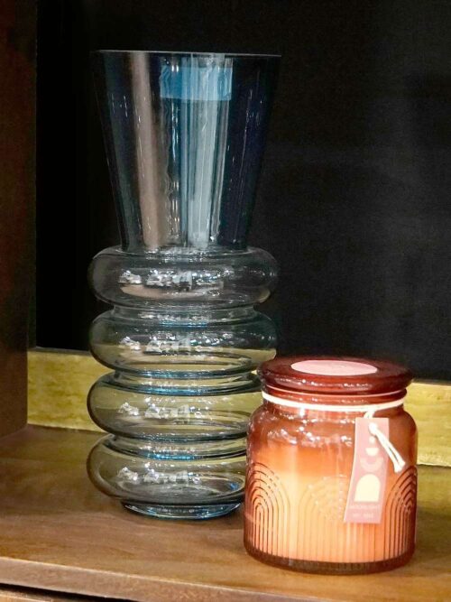 Vaso in Cristallo Azzurro 12x12x29