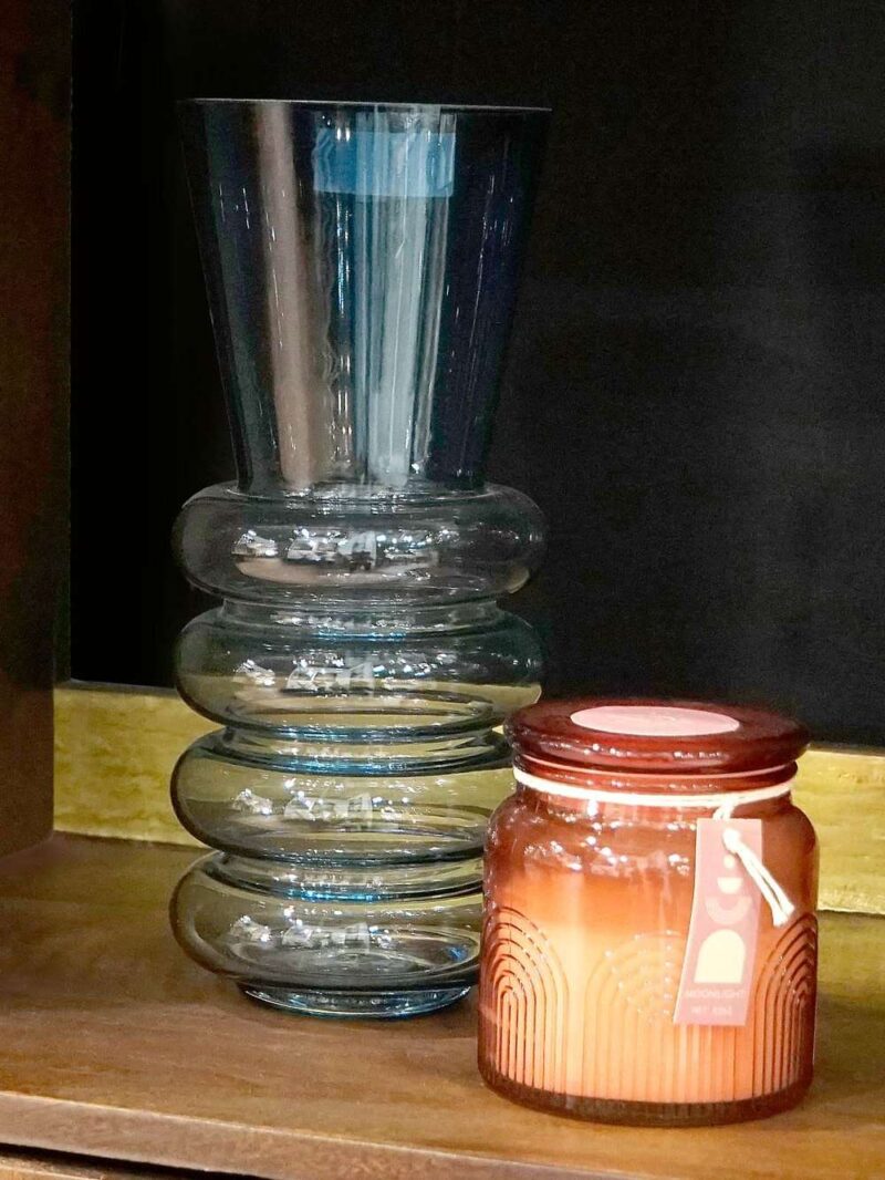 Vaso In Cristallo Azzurro 12X12X29