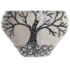 Vaso In Terracotta Beige Con Albero Decorato In Cristalli Di Vetro Colorato