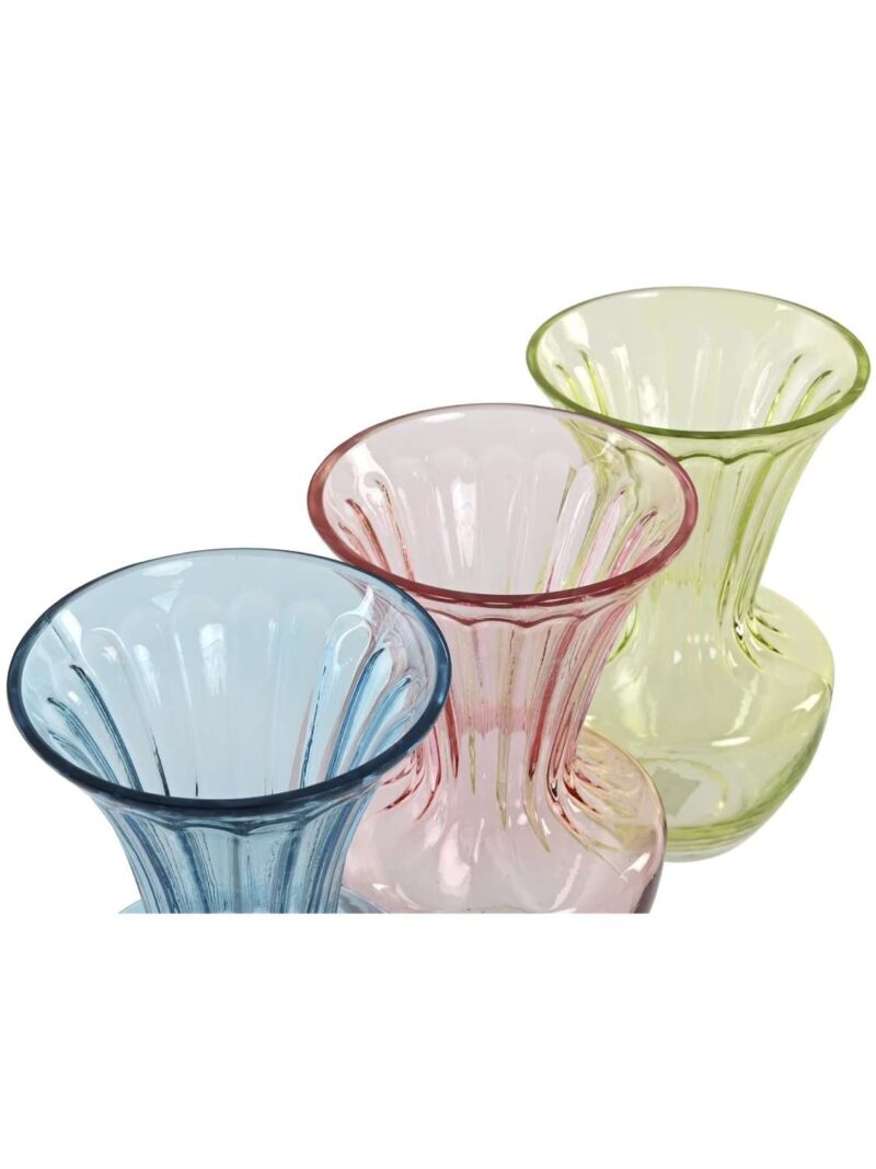 Vaso In Cristallo Azzurro Rosa Verde 15X15X25