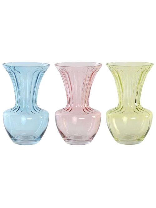 Vaso in Cristallo Azzurro Rosa Verde 15x15x25