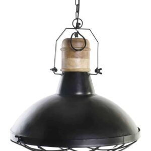 Lampadario da Soffitto in Ferro e Legno di Mango