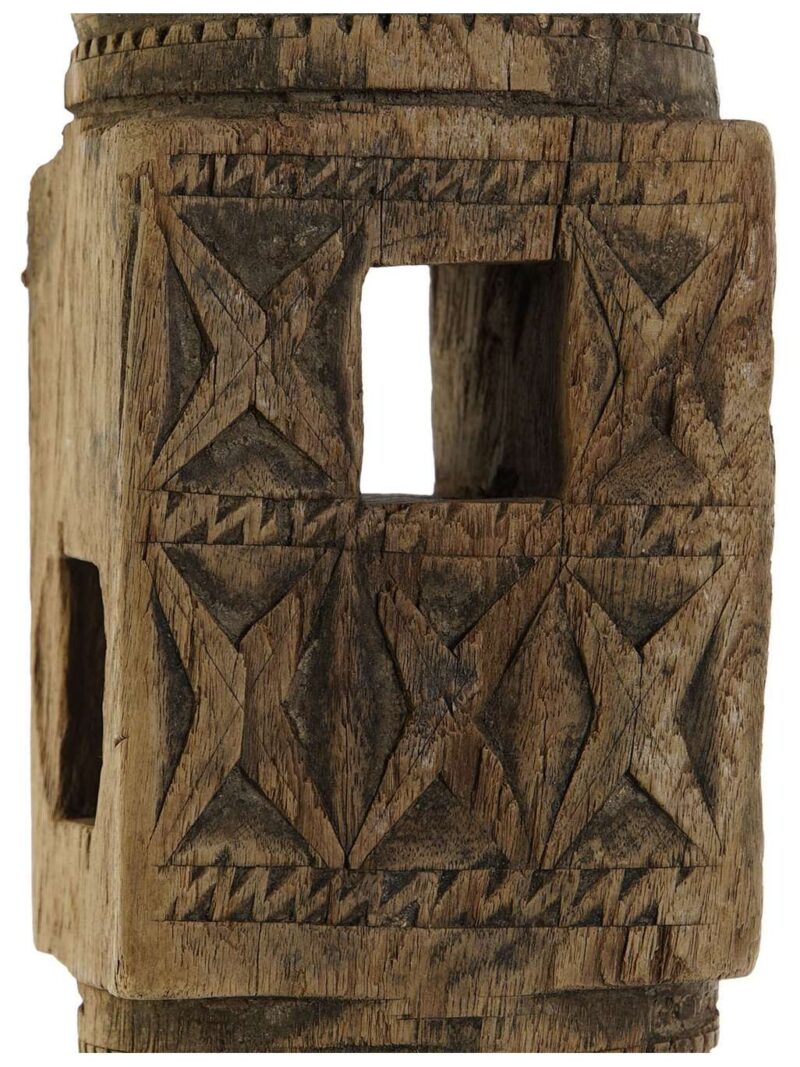 Antico Portacandela In Legno Naturale