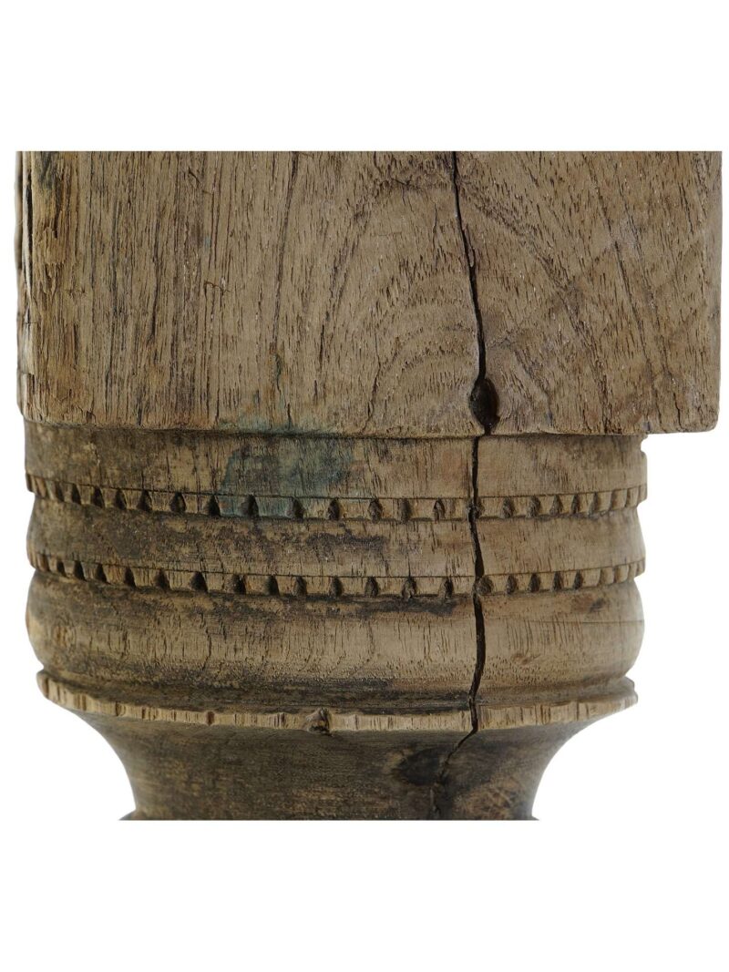 Antico Portacandela In Legno Naturale