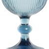 Set Di 6 Bicchieri In Cristallo Grattato Colore Azzurro