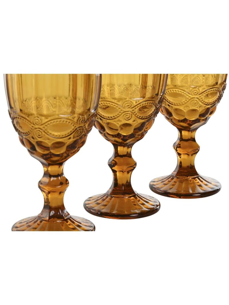 Set Di 6 Bicchieri In Cristallo Colore Ambra
