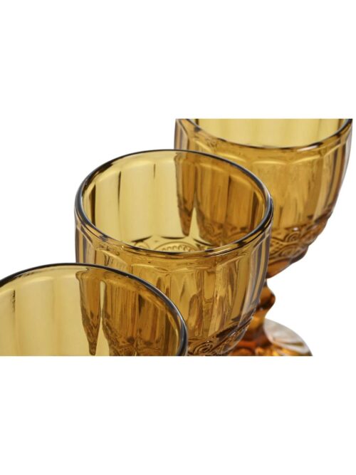 Set di 6 Bicchieri in Cristallo Colore Ambra