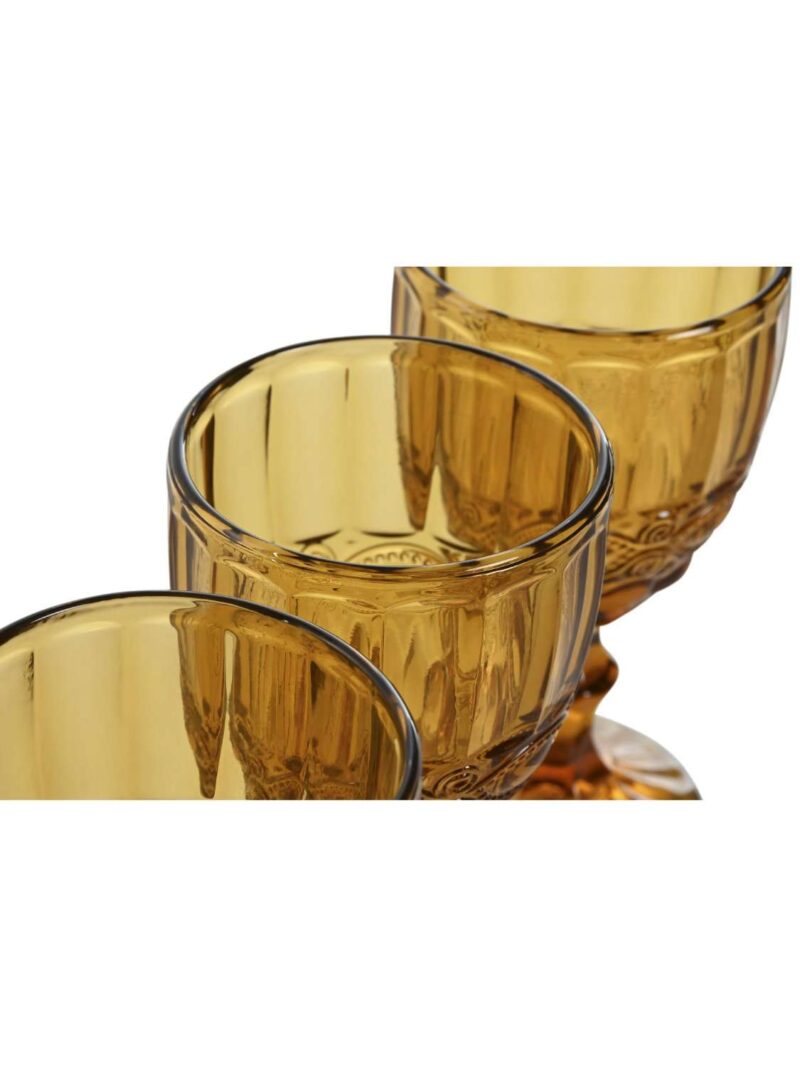 Set Di 6 Bicchieri In Cristallo Colore Ambra