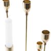 Candelabro In Metallo Dorato A 5 Posizioni