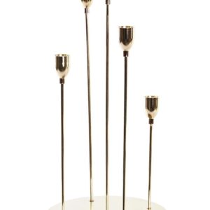 Candelabro in Metallo Dorato a 5 Posizioni
