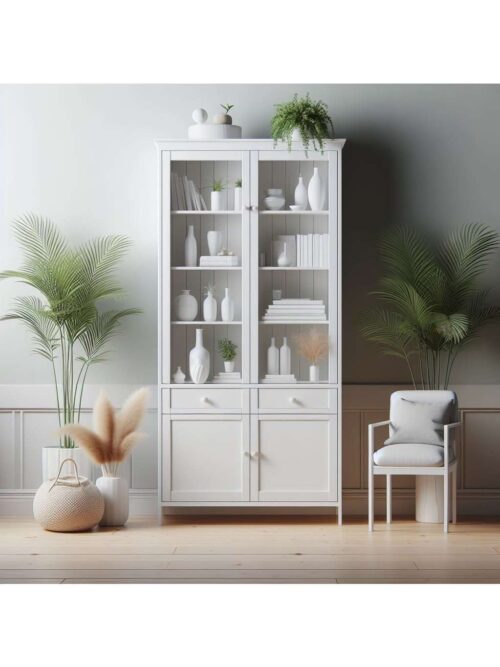 Mobiletto Bianco con 3 Cassetti e 1 Anta 70x38x80 cm – Legno di Abete e MDF