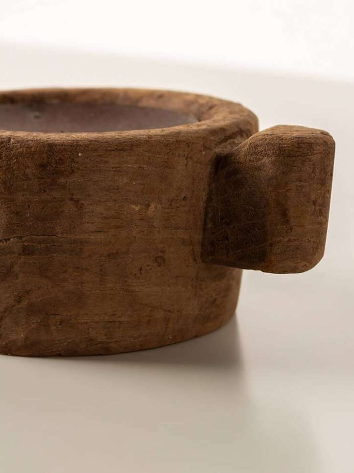 Antico Portacandela Kiliwa In Legno Naturale Riciclato