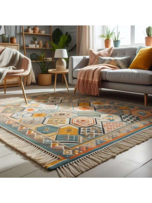 Tappeto Rotondo in Juta e Cotone Diametro 120 cm - Design Naturale ed Elegante
