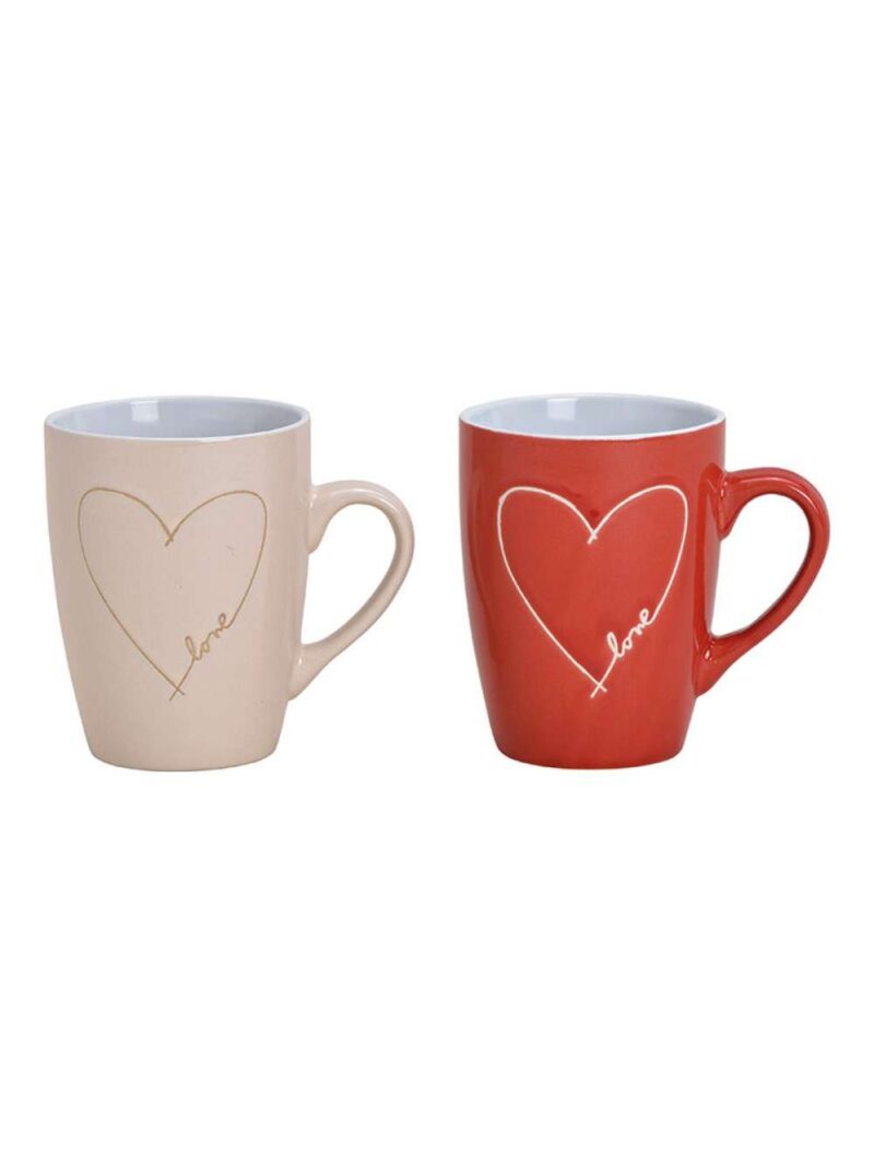 Tazza Decorata A Cuore Love In Gres