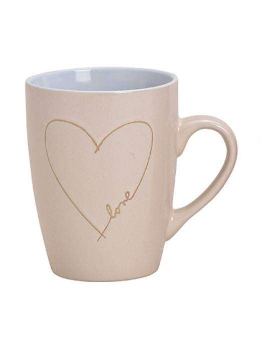 Tazza Decorata A Cuore Love In Gres