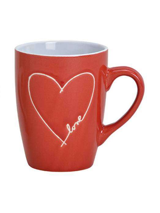 Tazza Decorata A Cuore Love In Gres