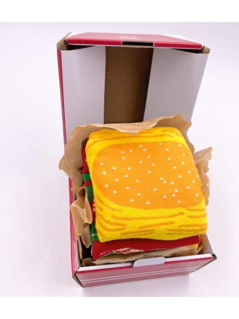Set Di Calzini Divertenti Hamburger Fast Food Box