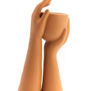 Vaso Mani in Porcellana Colore Terracotta