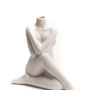 Vaso Fiori Corpo di Donna in Porcellana Bianca