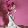 Vaso Fiori Corpo Di Donna In Porcellana Bianca